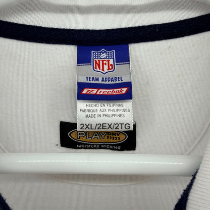 Vintage Reebok Seattle Seahawks NFL Polo Shirt PlayDry Striped White 2XL Mens