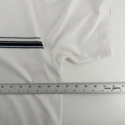 Vintage Reebok Seattle Seahawks NFL Polo Shirt PlayDry Striped White 2XL Mens