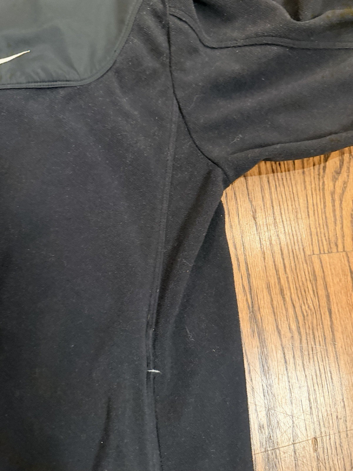 Vintage Y2K Nike Swoosh Logo Pullover Fleece Jacket Size M Black Zip Neck