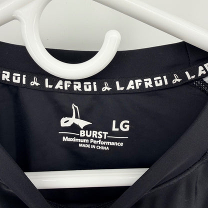 LAFROI Burst Compression Rash Guard 2pc Bundle Mens LG Black Graphic Long Sleeve