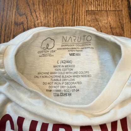 Naruto Shippuden Ichiraku Ramen Graphic T-Shirt Large Cream New
