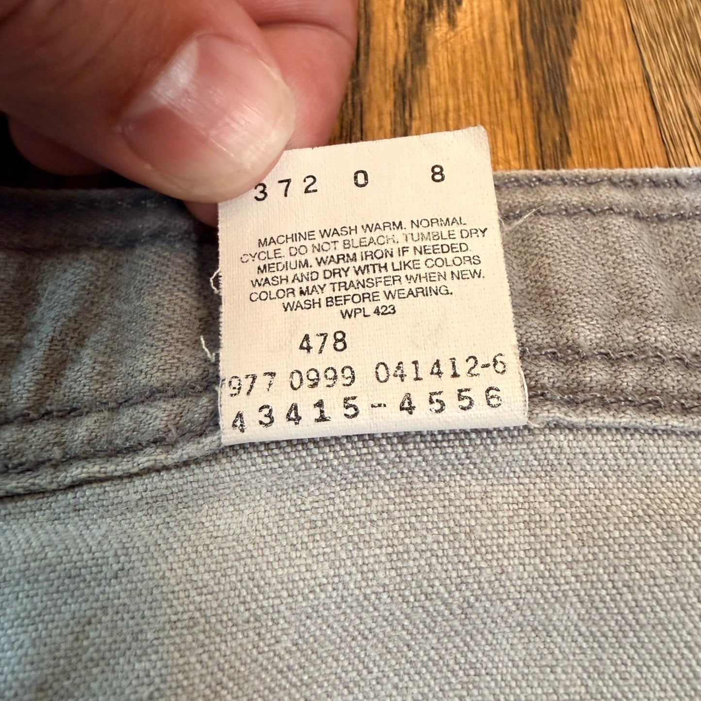 Levi's 977 Vintage 1999 Grey Jeans Straight Leg Pants 36x30 Leather Tab