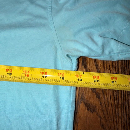 Linksoul Tempus Fugit Polo Shirt Short Sleeve Pique Golf M Light Blue