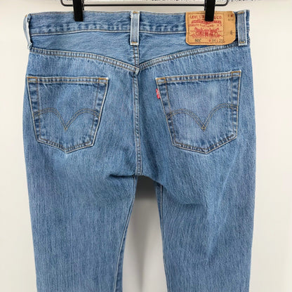 Levi's 501 Original Fit Straight Leg Jeans Button Fly 34x29 Medium Wash Blue