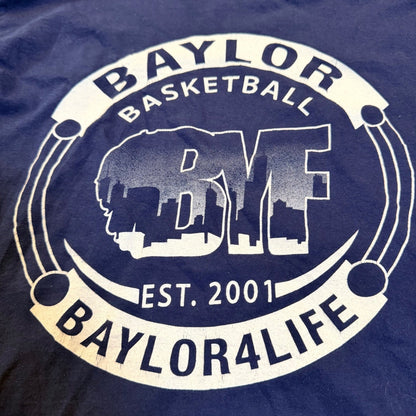 Nike Baylor Basketball Long Sleeve Tee Athletic Cut Size M Navy Blue Graphic