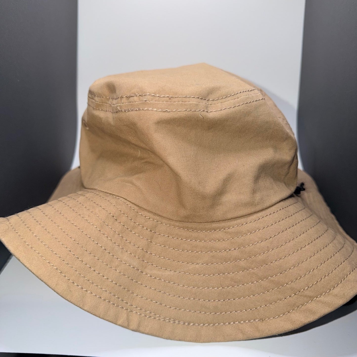 ESPN Logo Boonie Bucket Hat Adjustable Chin Strap Tan Khaki OSFM