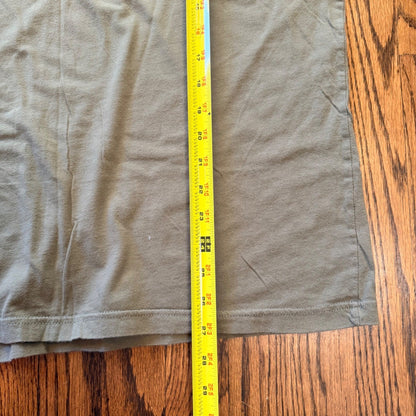 The Power Shop Graphic T-Shirt American Flag Sleeve XL Olive Green