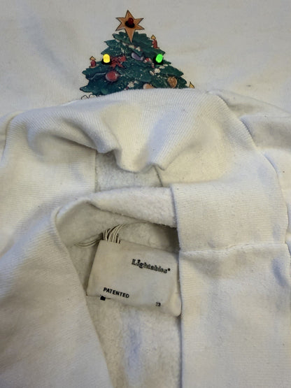 Vintage Oneita Light-Up Christmas Tree Sweatshirt M – 80s/90s Holiday Crewneck
