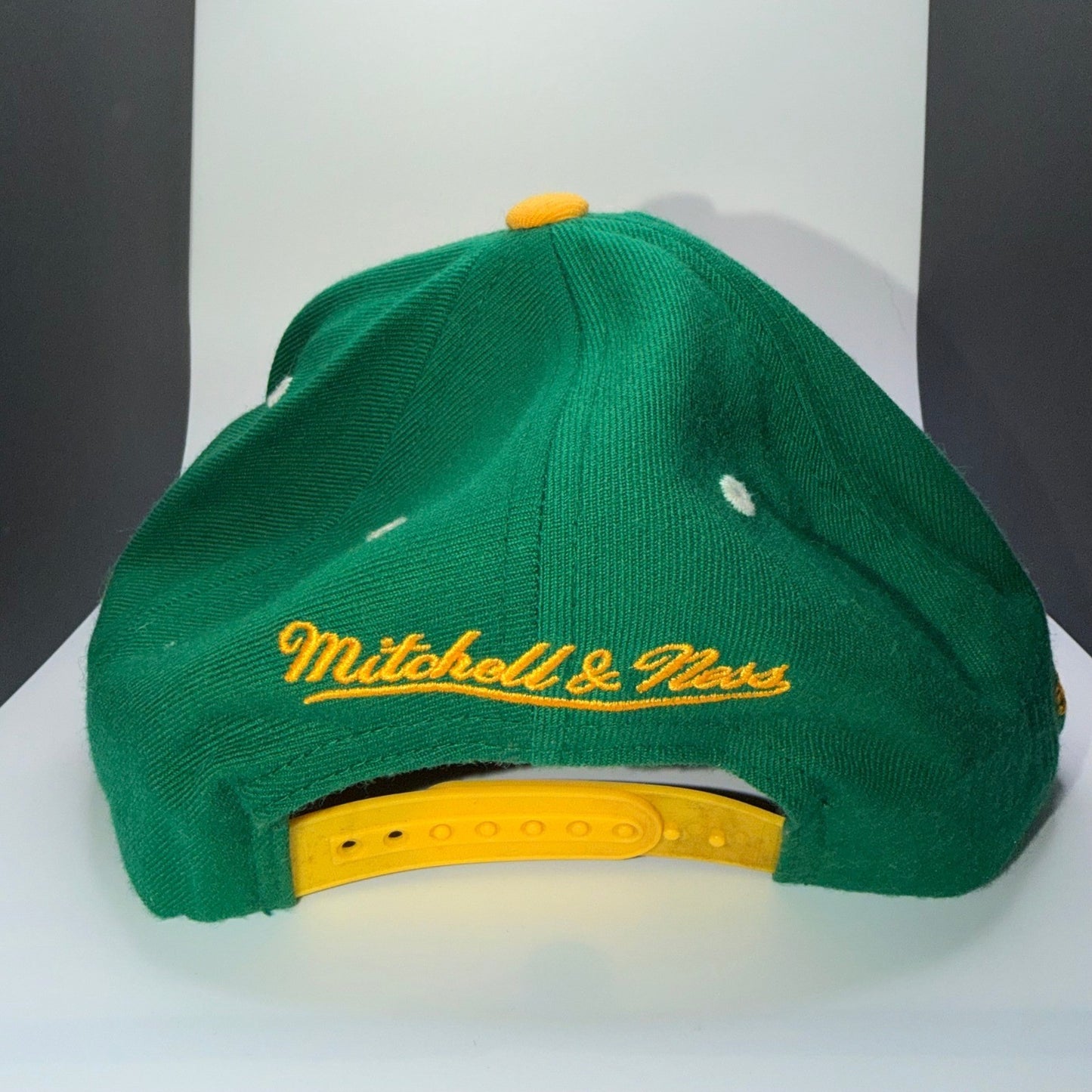Mitchell & Ness Seattle Supersonics Snapback Hat Vintage 90s Green Yellow OS