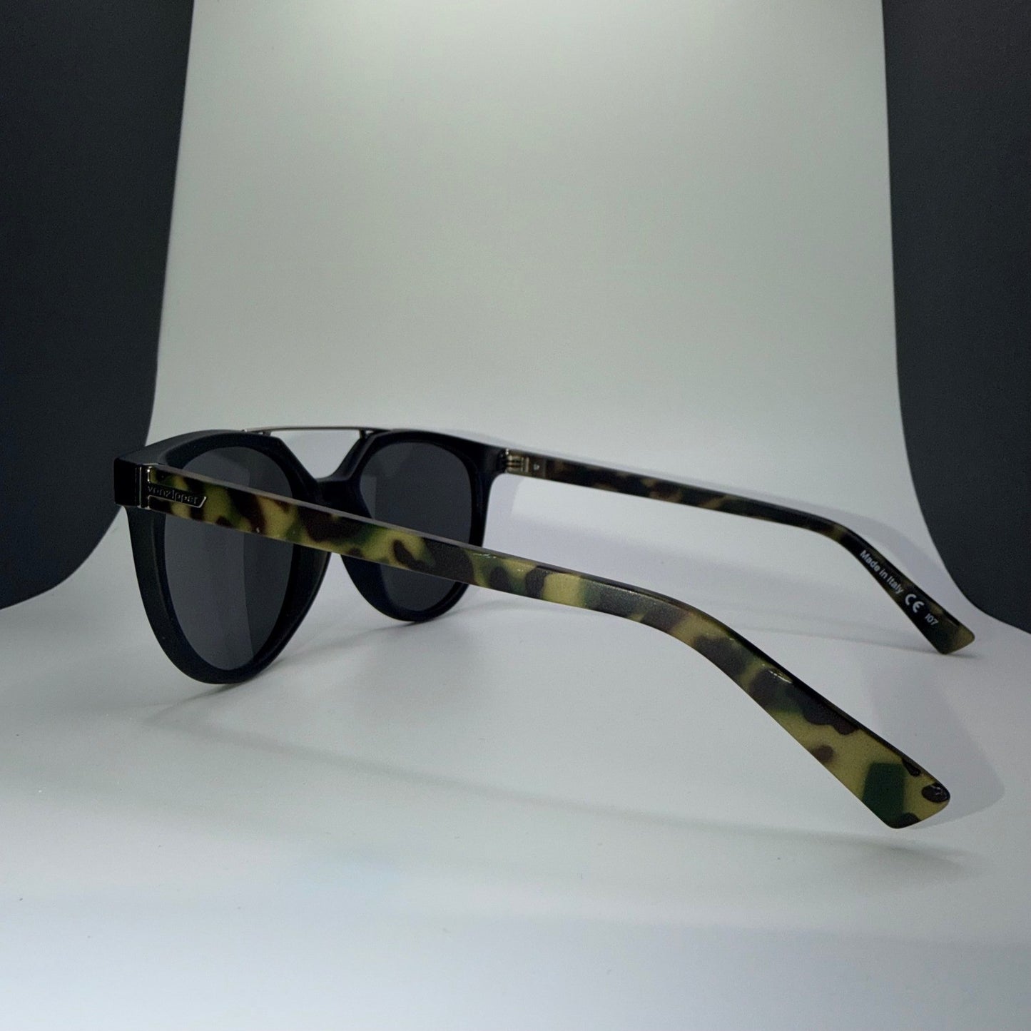 VonZipper Hitsville Sunglasses Camo Tortoise Double Bridge Matte Black Grey Lens