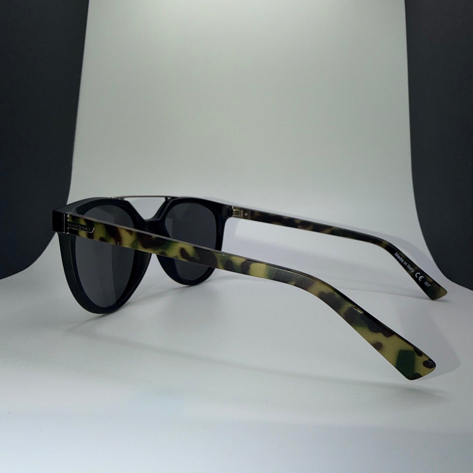 VonZipper Hitsville Sunglasses Camo Tortoise Double Bridge Matte Black Grey Lens