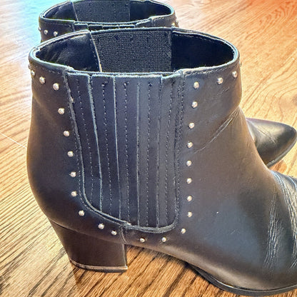 Michael Kors Gemma Leather Ankle Boot Charcoal Size 6
