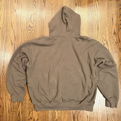 The North Face Circular Design Hoodie Fleece Sweatshirt XL Brown