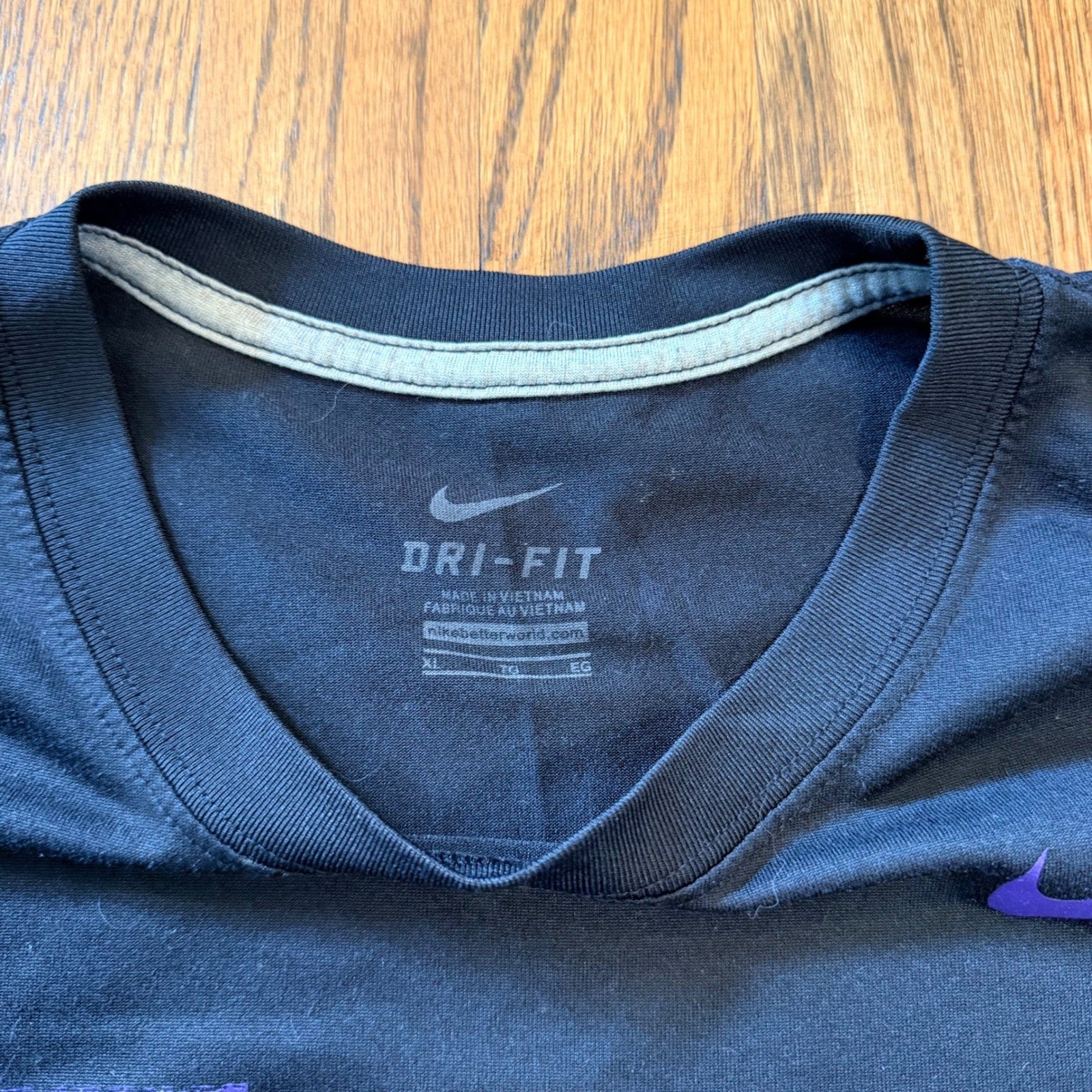 Nike Dri-FIT Just Do It Graphic T-Shirt XL Black Purple Mens Training Tee