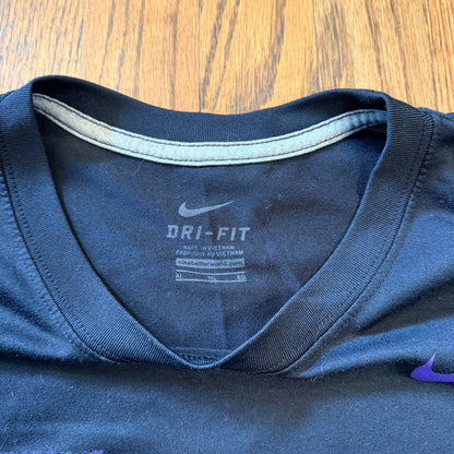 Nike Dri-FIT Just Do It Graphic T-Shirt XL Black Purple Mens Training Tee