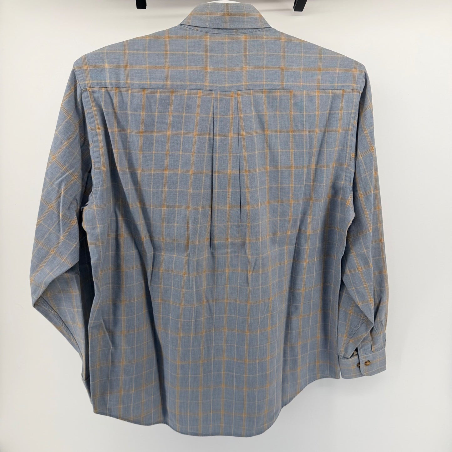 Brooks Brothers Brooksflannel Shirt Cotton Wool Plaid Blue Yellow M Mens