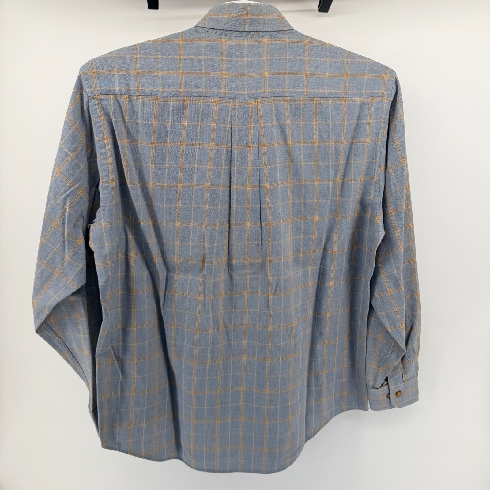 Brooks Brothers Brooksflannel Shirt Cotton Wool Plaid Blue Yellow M Mens