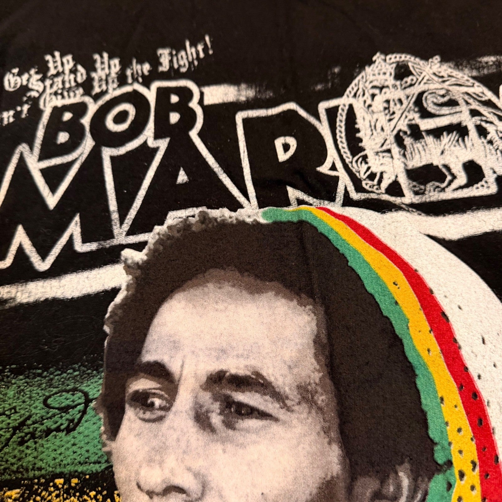 Bob Marley Songs of Freedom Graphic T-Shirt Cropped Medium Black