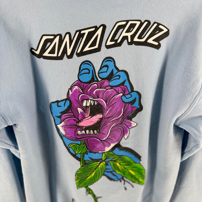 Broken Promises x Santa Cruz Screaming Rose Hoodie Light Blue Graphic S