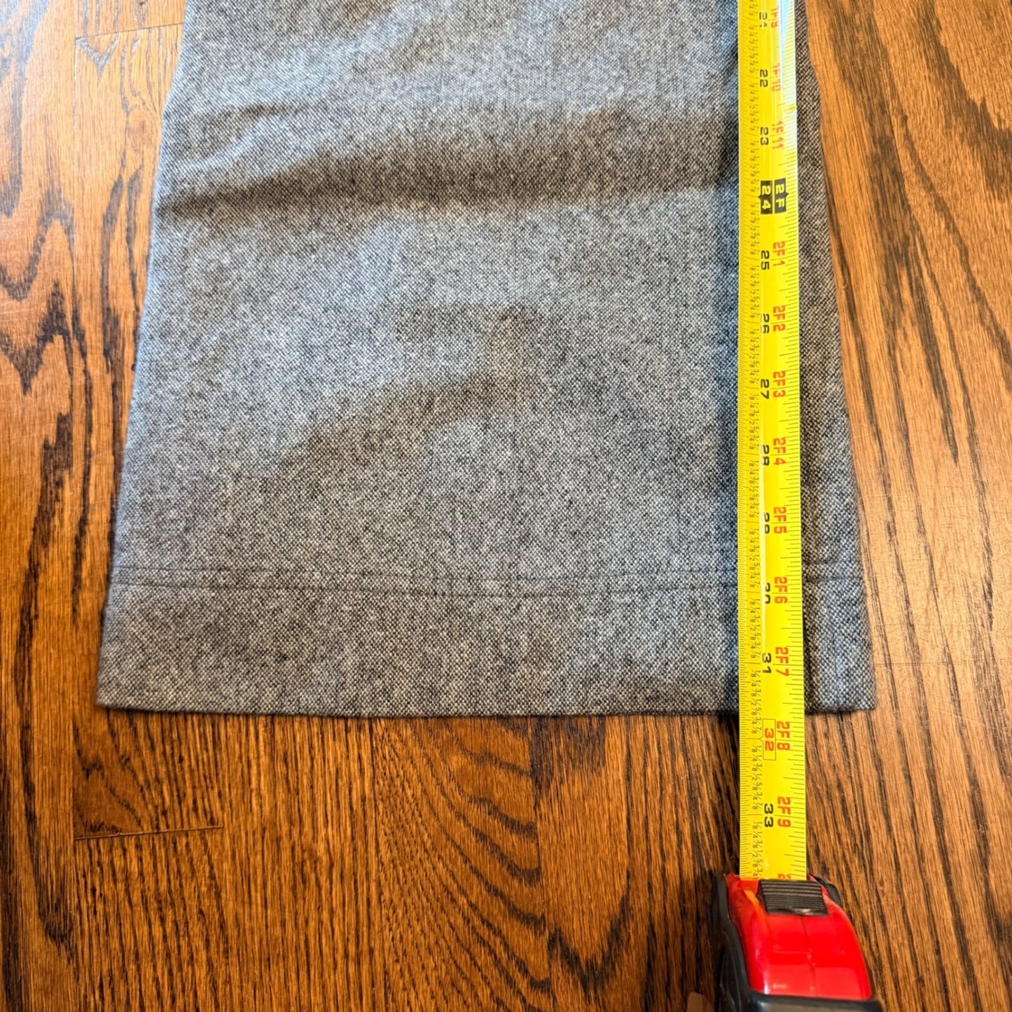 American Eagle Wool Blend Tweed Wide Leg Trousers Sz 14 Gray Herringbone Preppy