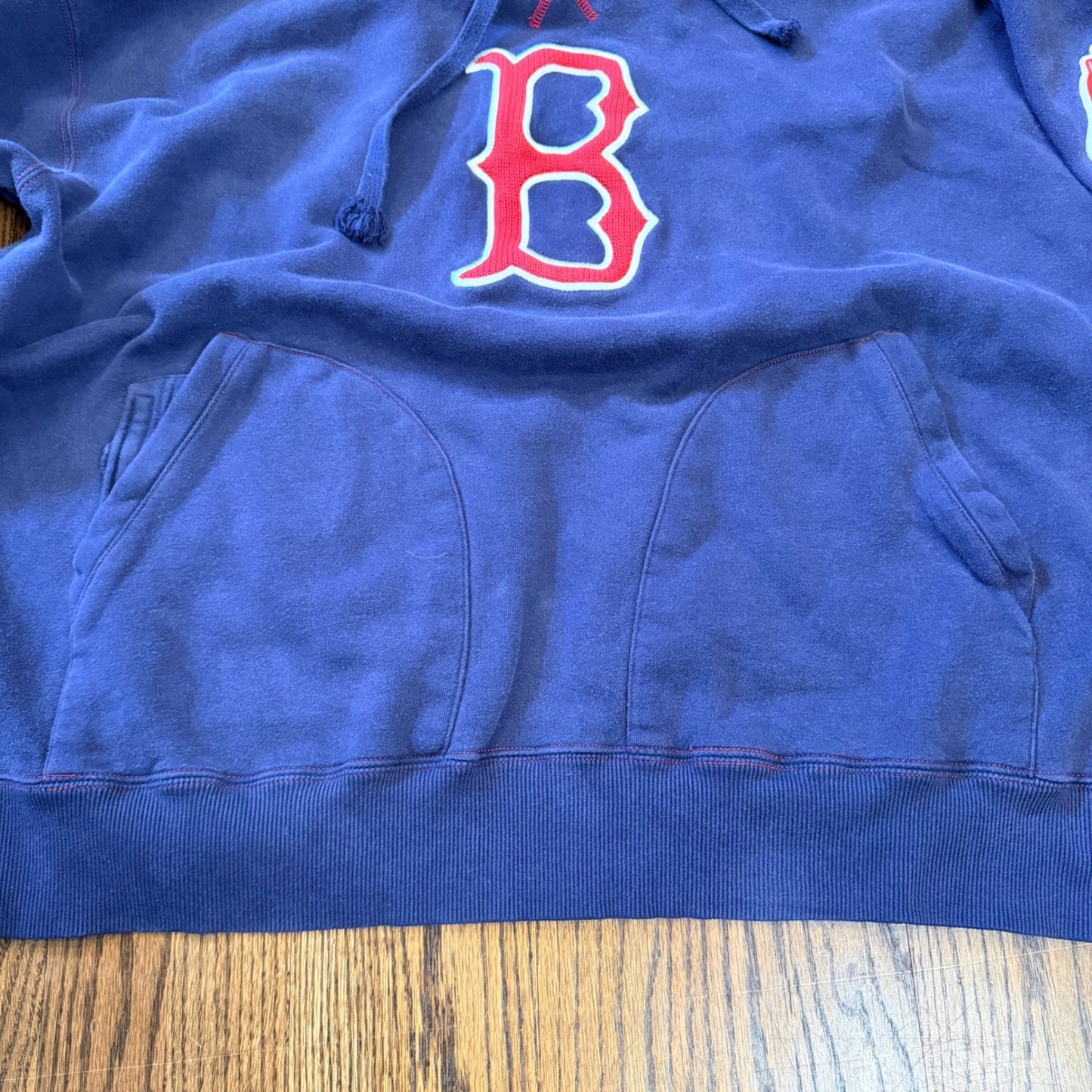 Majestic Boston Red Sox Vintage 90s Heavyweight Hoodie Navy Blue XL Embroidered