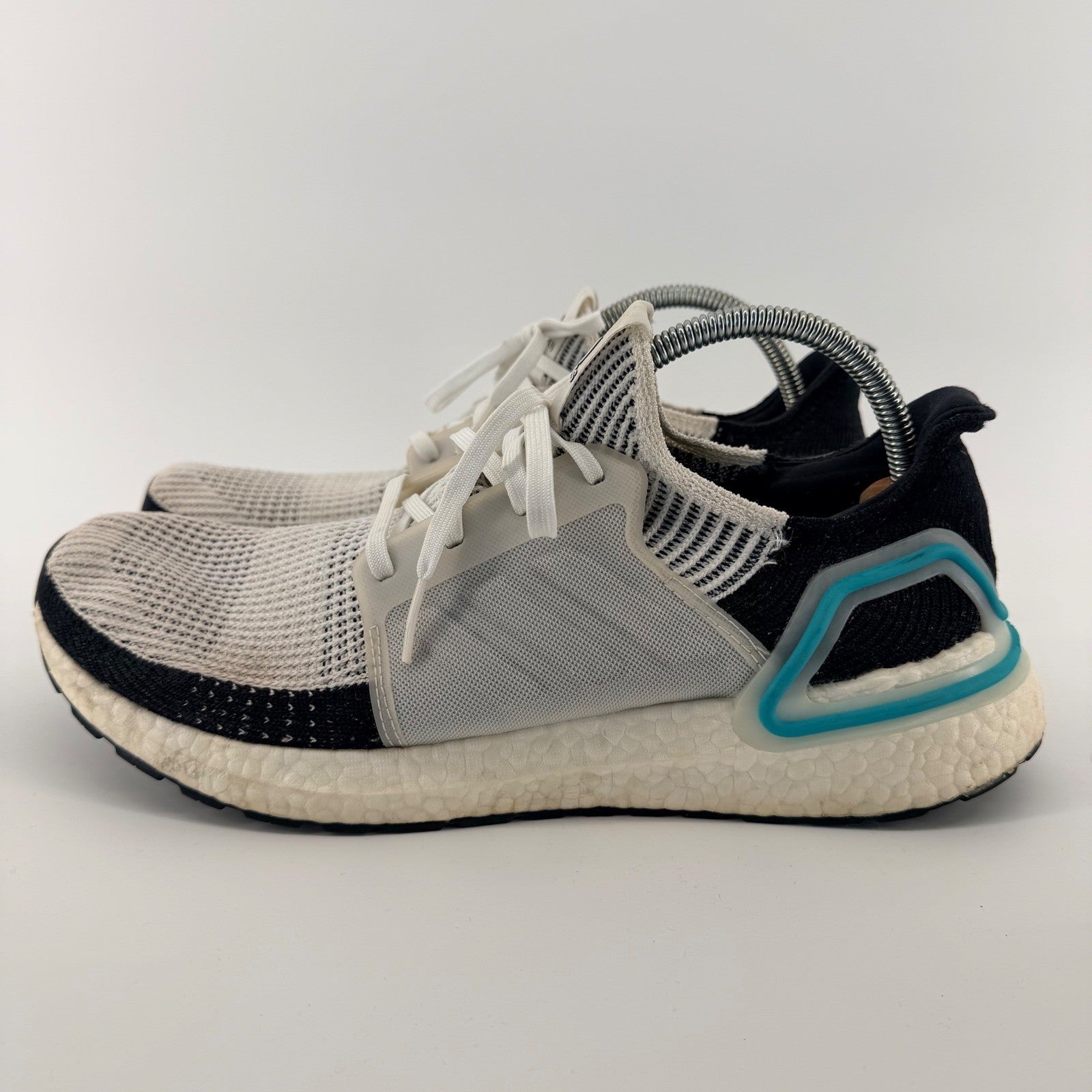 Adidas Ultraboost 19 Running Shoes White Black Blue Primeknit G54012 Mens 12