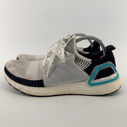 Adidas Ultraboost 19 Running Shoes White Black Blue Primeknit G54012 Mens 12