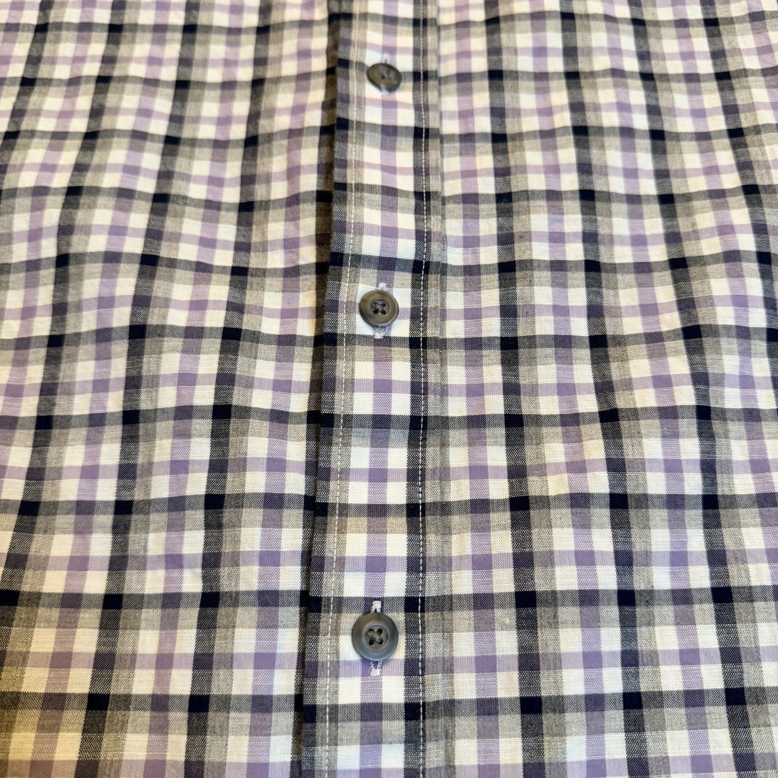 UNTUCKit Cecio Slim Fit Plaid Button Down Shirt Medium Purple Navy