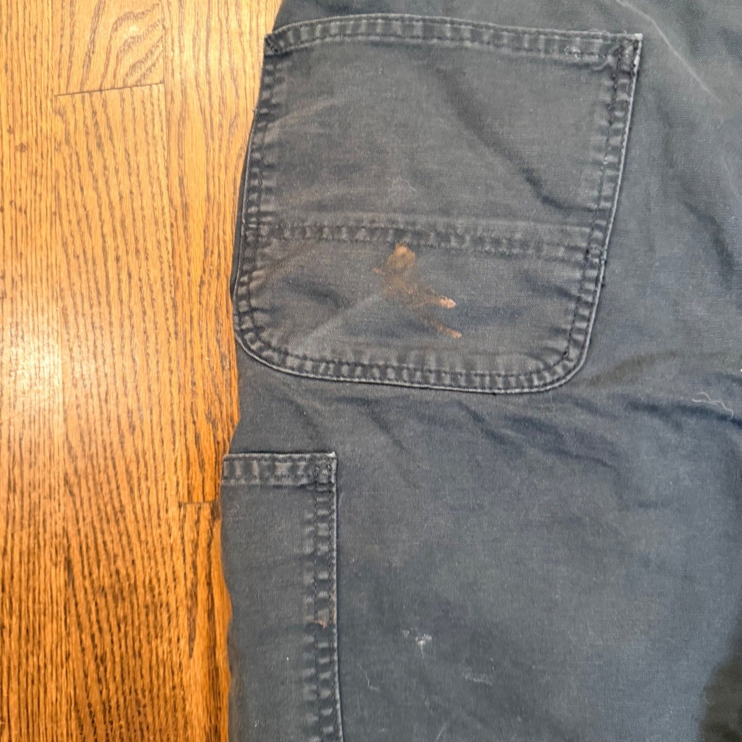 Carhartt Rugged Flex Canvas Work Shorts Utility Carpenter 34 Gray Distressed