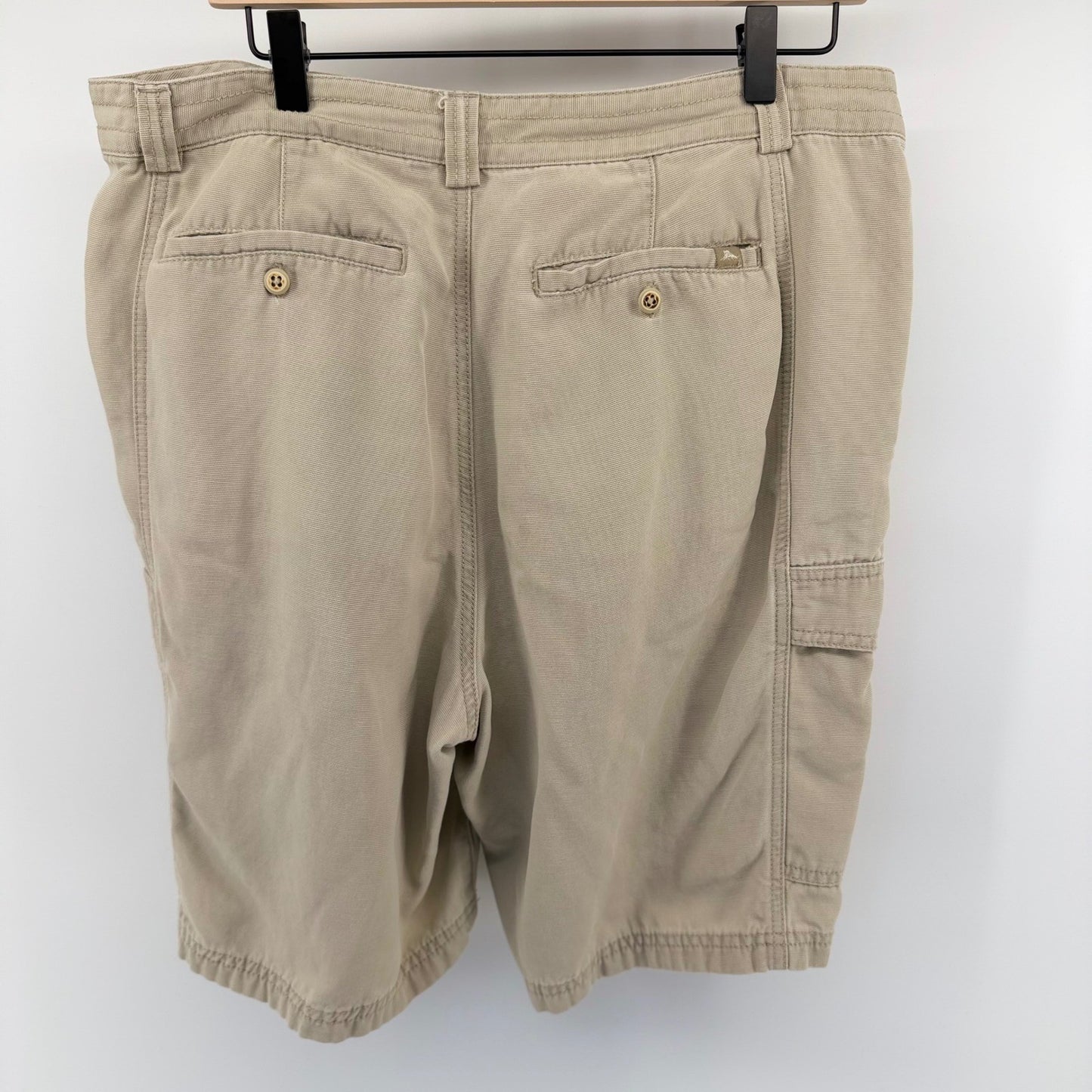 Tommy Bahama Relax Cargo Shorts Tencel Cotton Utility Khaki Tan 35 Mens