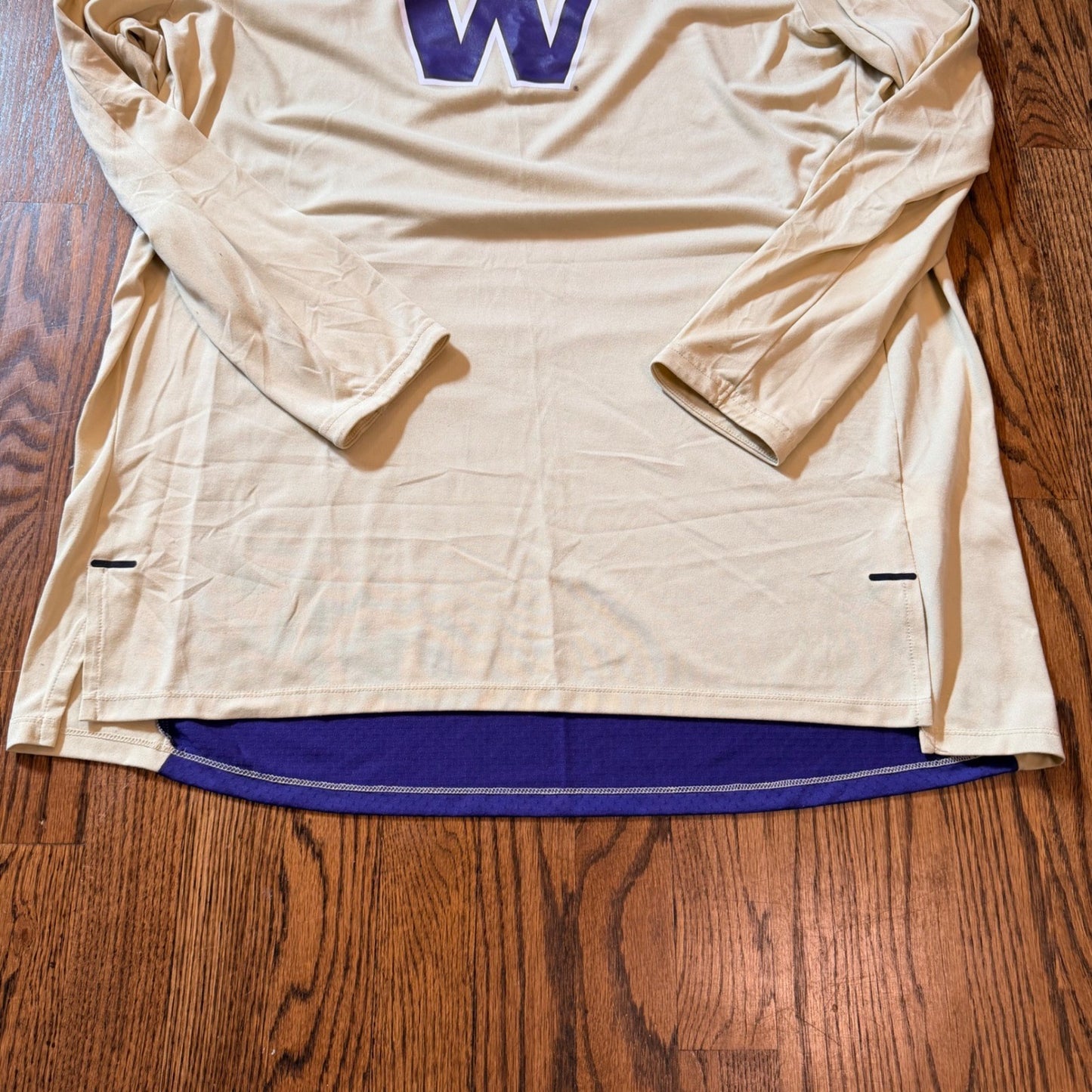 Nike Washington Huskies Dri-FIT Long Sleeve Training Shirt XL Gold Purple