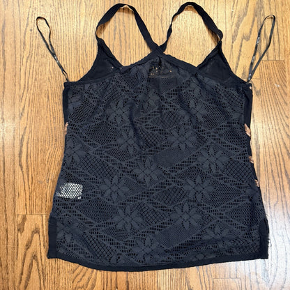 Miss Me Y2K style Embellished Top Black Lace back Size S Racer Tank