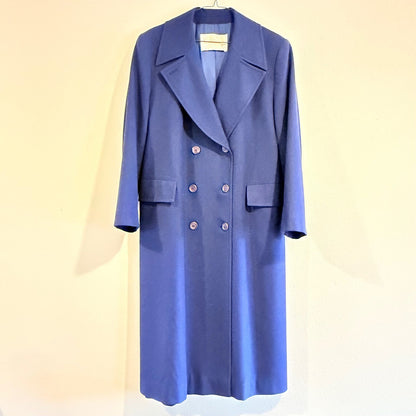 Pendleton Vintage Wool Double Breasted Long Coat Blue 100% Virgin Wool Size L