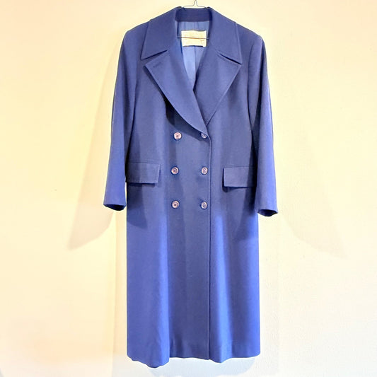 Pendleton Vintage Wool Double Breasted Long Coat Blue 100% Virgin Wool Size L
