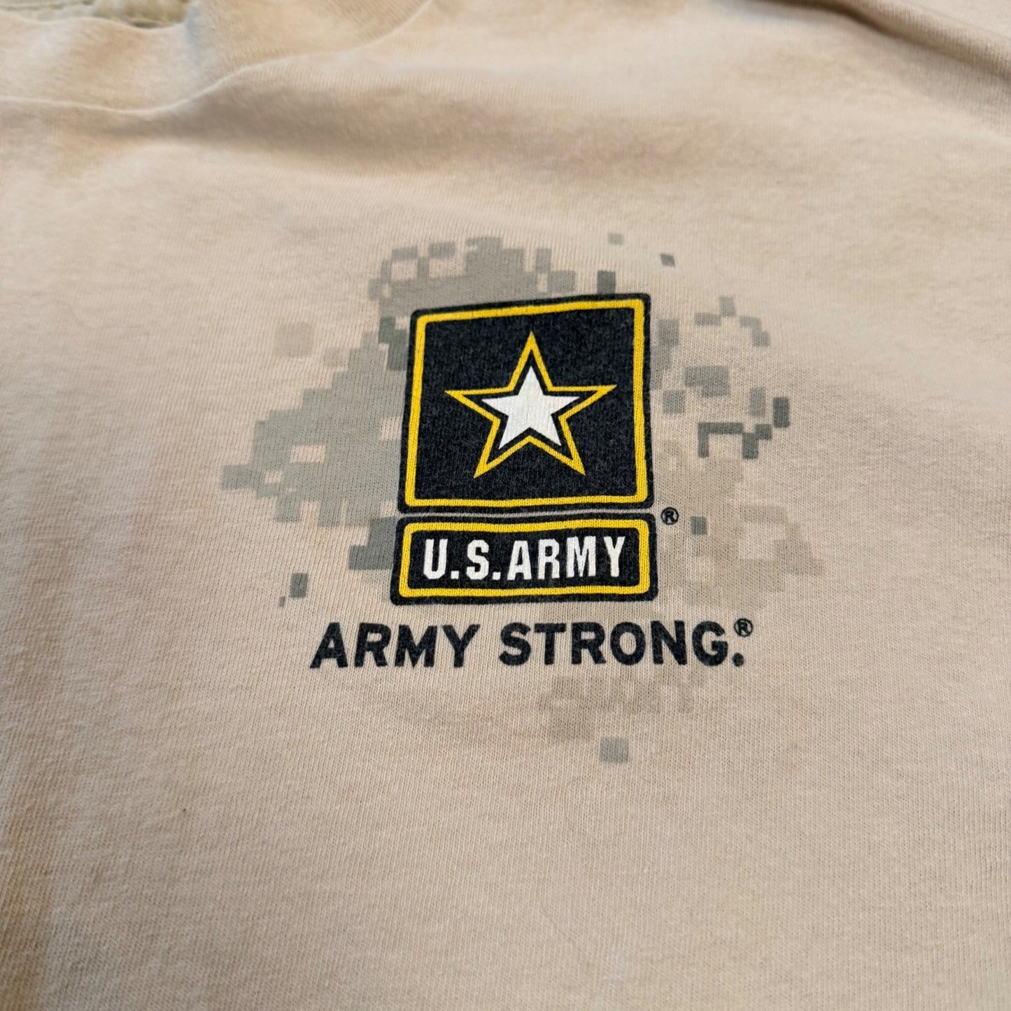 Unicor U.S. Army Army Strong Graphic T-Shirt Large Sand Tan Cotton Tee Military