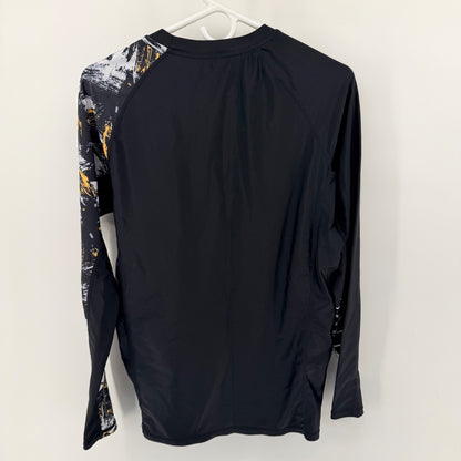 LAFROI Burst Compression Rash Guard 2pc Bundle Mens LG Black Graphic Long Sleeve