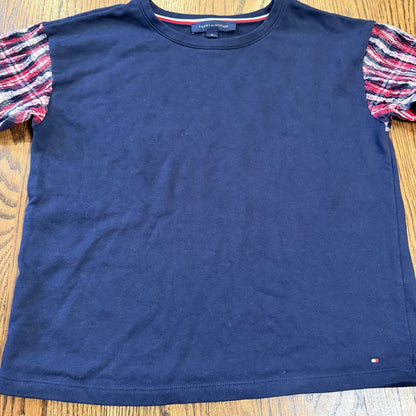 Tommy Hilfiger Women’s Mixed-Media Long Sleeve Sweatshirt Chili Pepper M