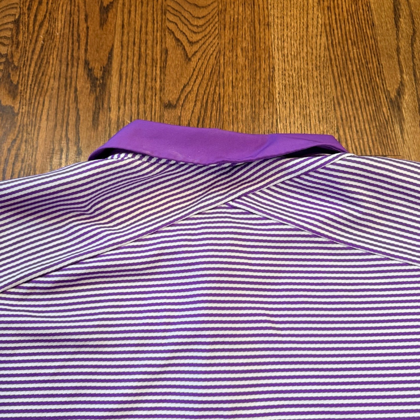 Adidas Climachill Golf Polo Shirt Mount Shasta Resort XL Purple White Stripe