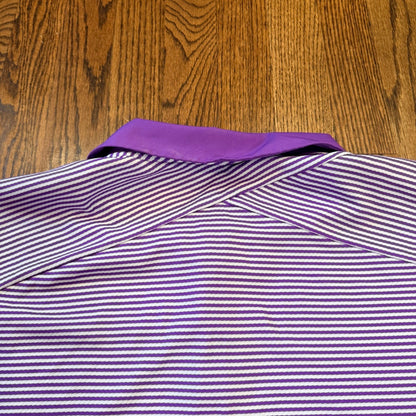 Adidas Climachill Golf Polo Shirt Mount Shasta Resort XL Purple White Stripe