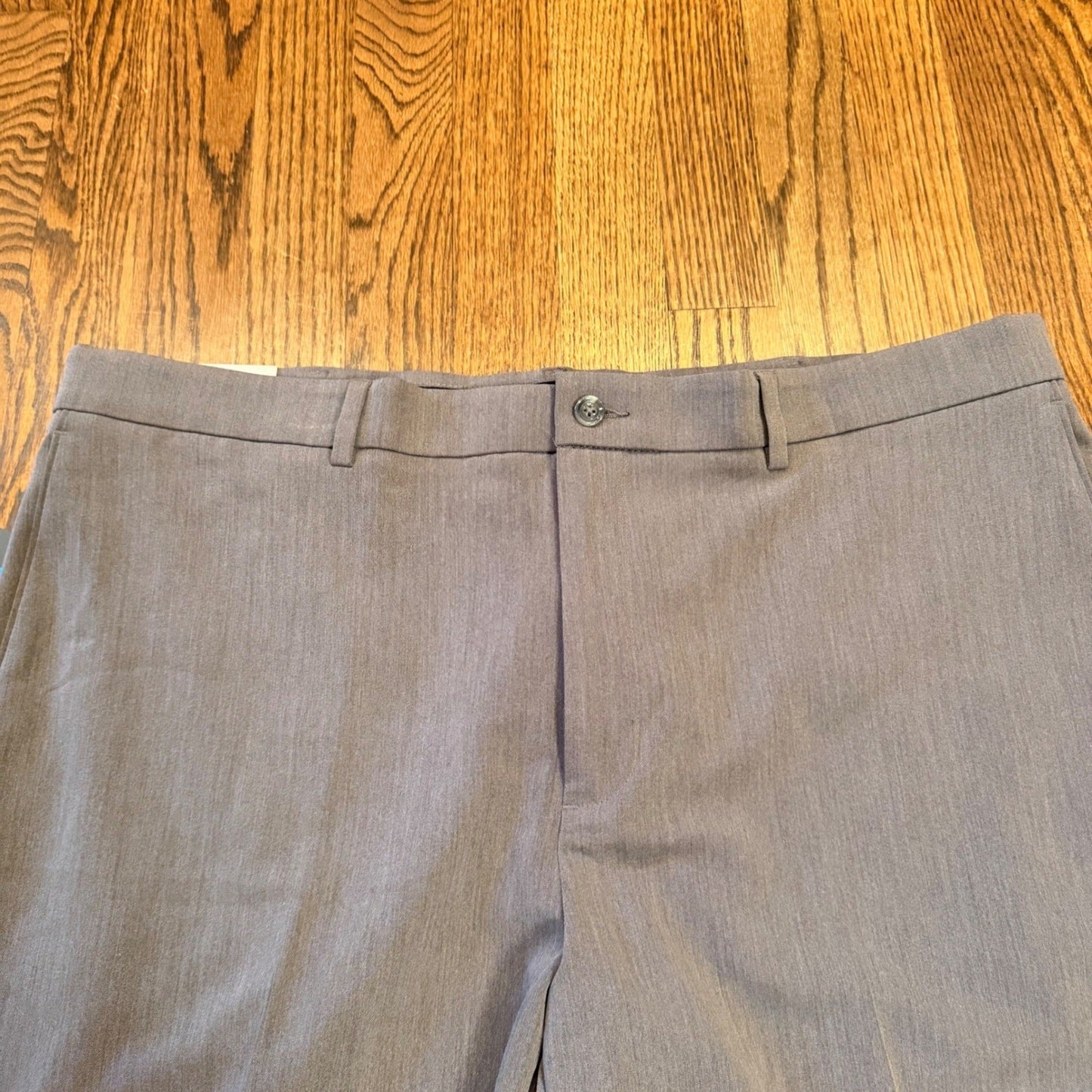 Savane Complete Comfort 4-Way Stretch Dress Pants 38x29 Grey Straight Fit