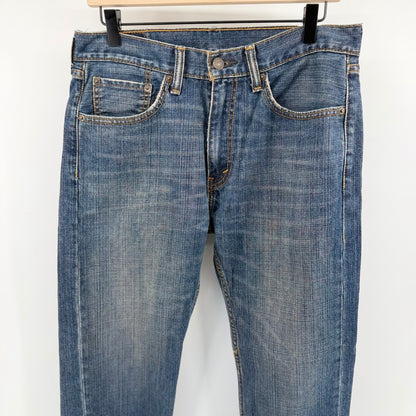 Levi's 505 Regular Fit Straight Leg Jeans Medium Wash Denim 32x30 Blue Mens