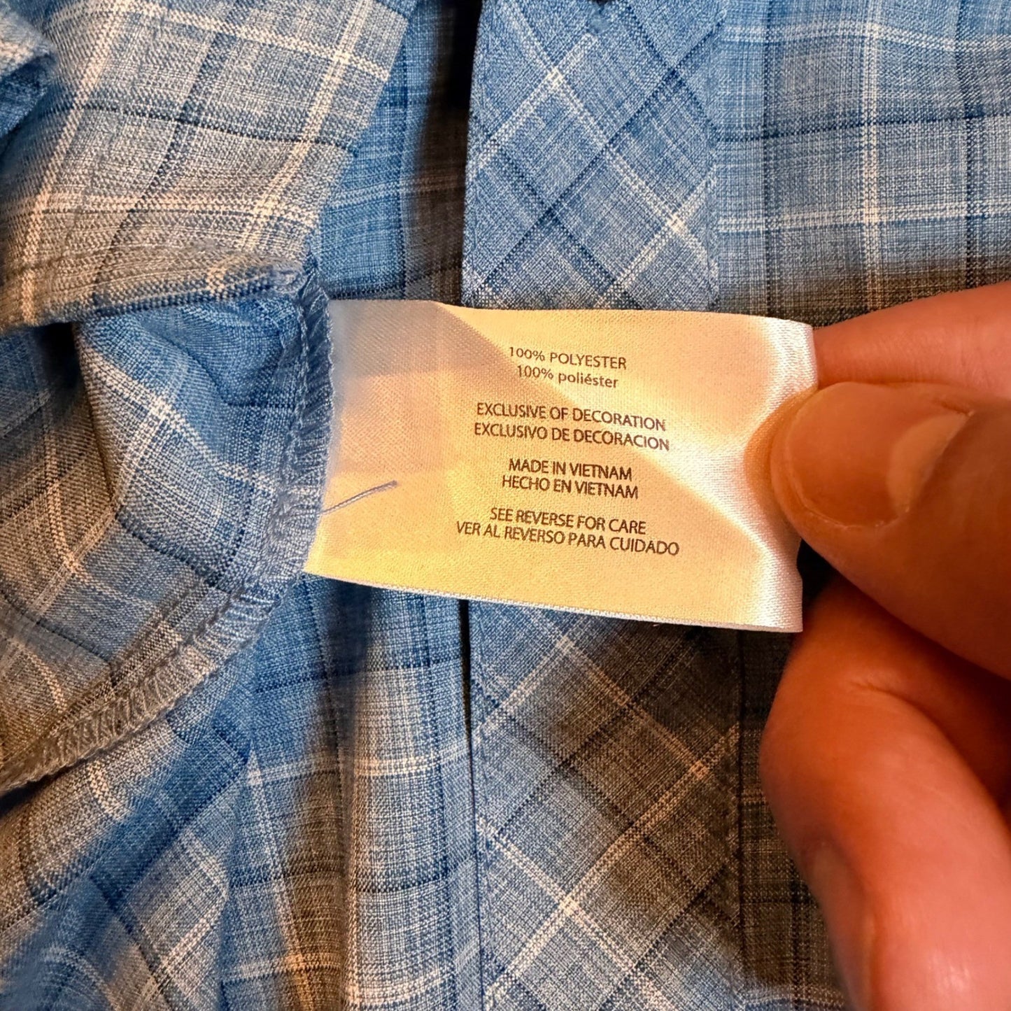 Orvis Classic Collection Short Sleeve Plaid Fishing Hiking Shirt Medium Blue