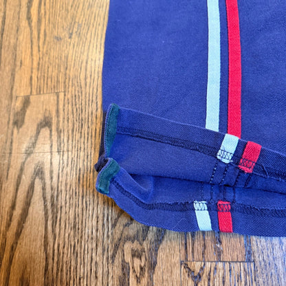 Catalina Striped Pique Polo Shirt Mens Large Navy Blue Red White Green Vintage