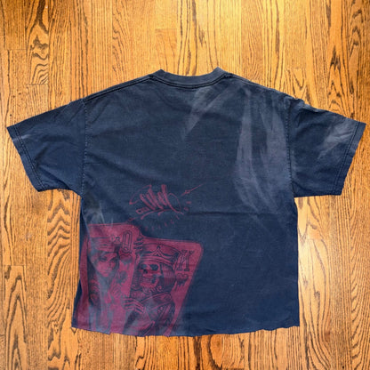 OG Abel Collection King Queen Skeleton Graphic Tee Cropped XL Faded Black