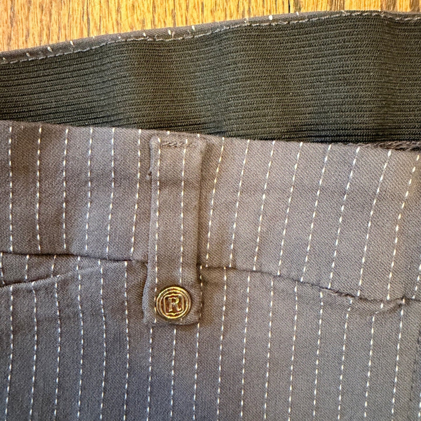 Rafaella Classic Pinstripe Dress Pants Comfort Waist Size 10 Navy Blue