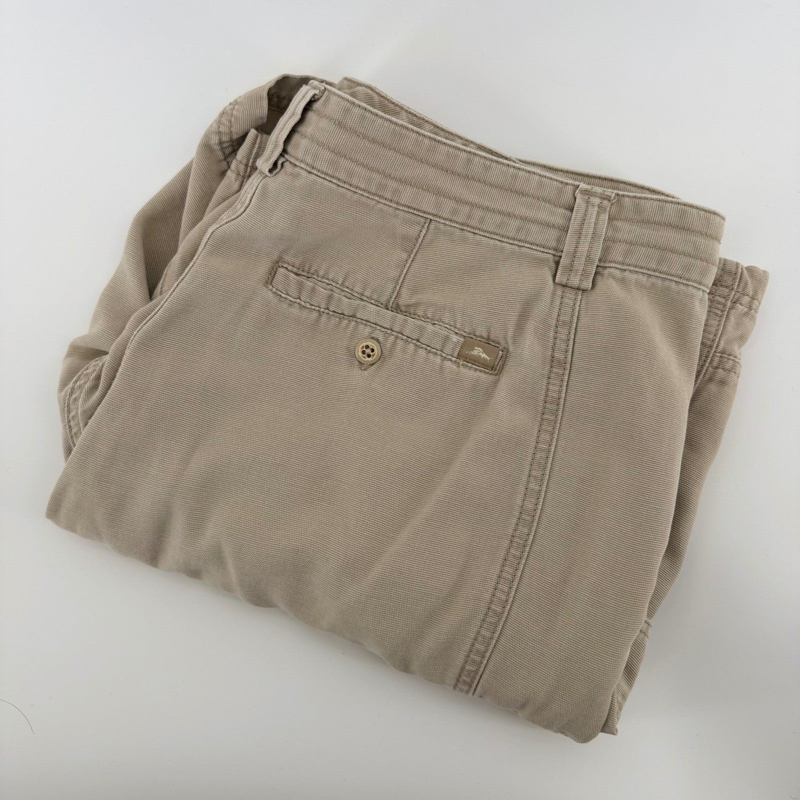 Tommy Bahama Relax Cargo Shorts Khaki Tan Tencel Cotton Utility 36 Mens