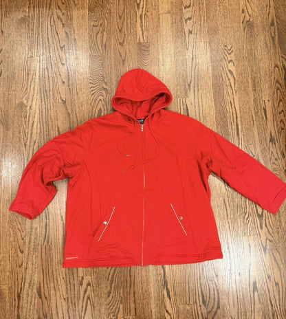 Lauren Jeans Co Ralph Lauren Sweater Womens Large Red Full Zip Hoodie XXXL