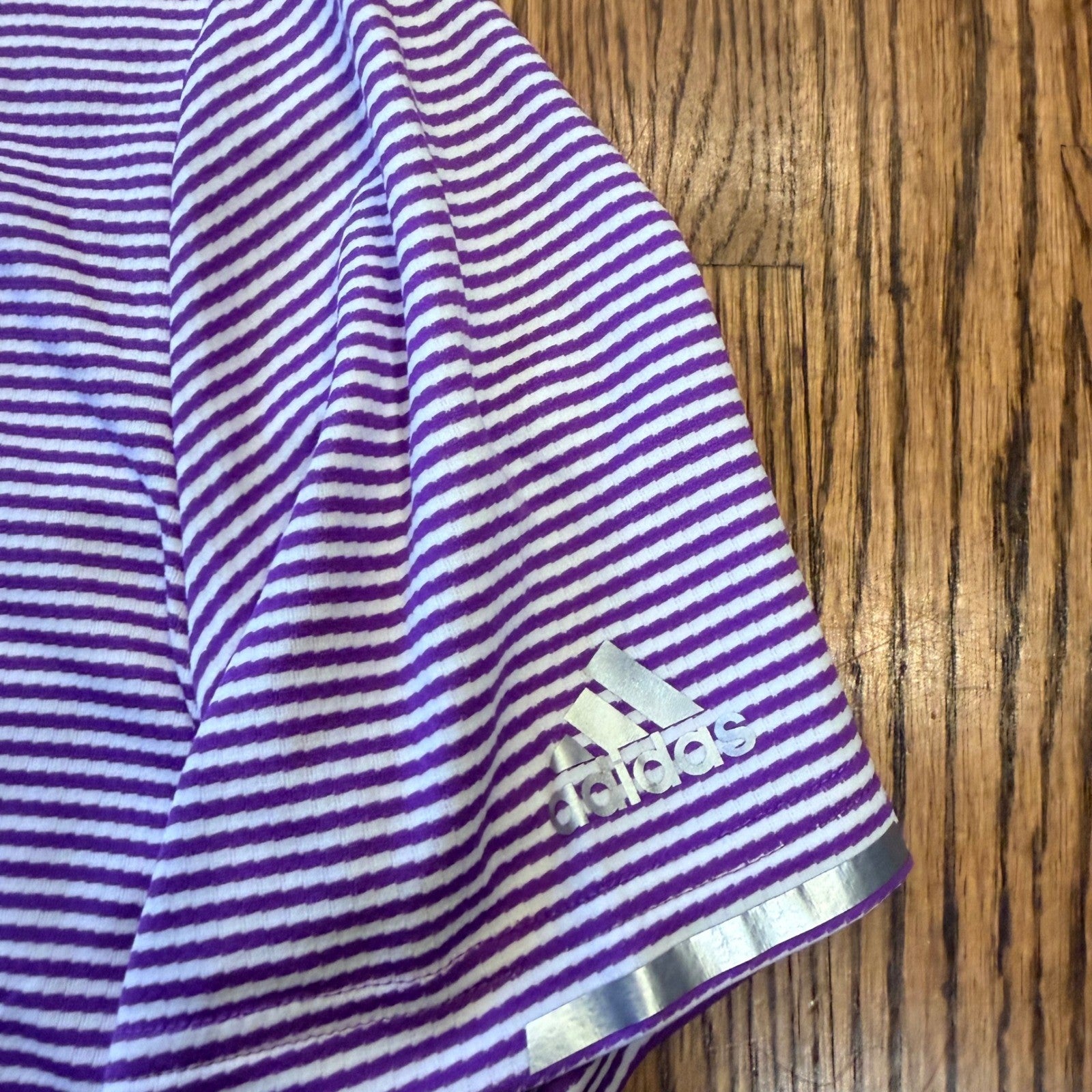 Adidas Climachill Golf Polo Shirt Mount Shasta Resort XL Purple White Stripe