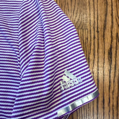 Adidas Climachill Golf Polo Shirt Mount Shasta Resort XL Purple White Stripe