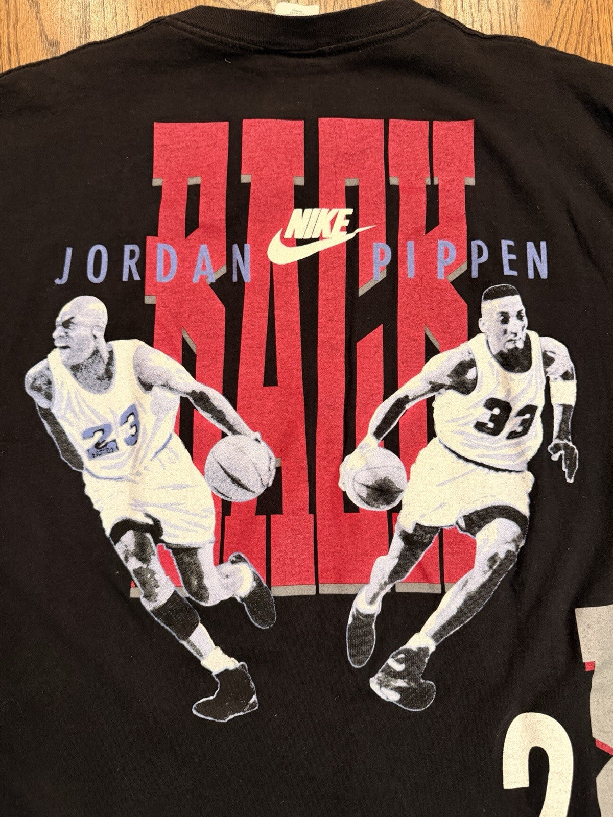 Vintage 90s Nike Jordan Pippen Back 2 Back T-Shirt XL | Single Stitch | Black